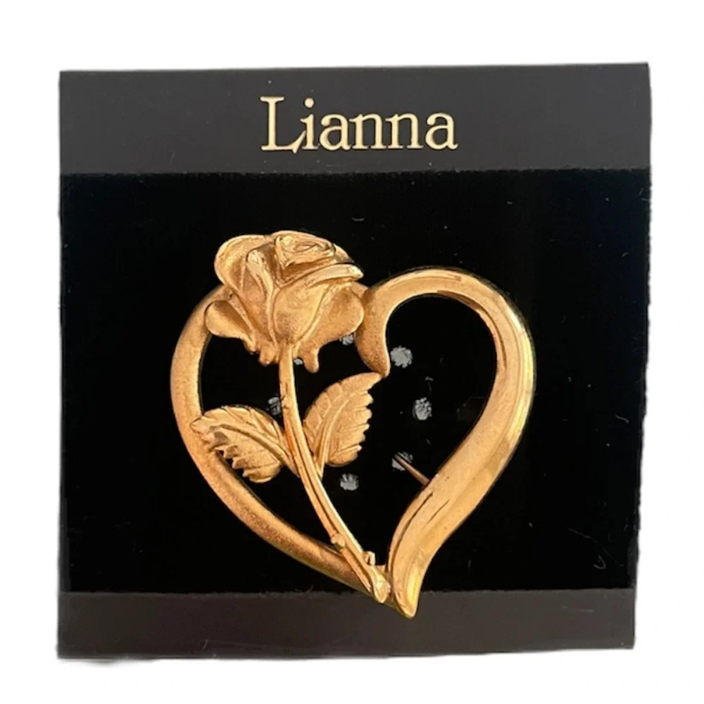 Romantic Rose Heart Pin